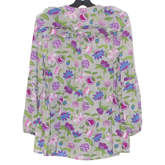 Matilda Jane Top Popover Boho Cottagecore Whimsigoth Grunge Floral Gray Medium - Picture 2 of 5